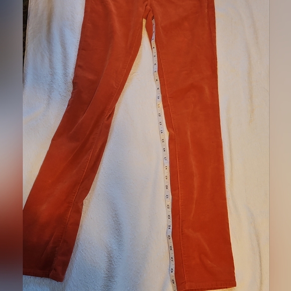 AG Adriano Goldschmied Stevie Slim Straight Corduroy Pants Orange Size 25R - Picture 3 of 8
